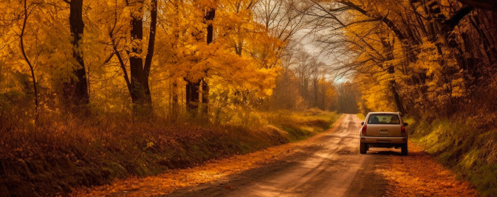 voiture route automne