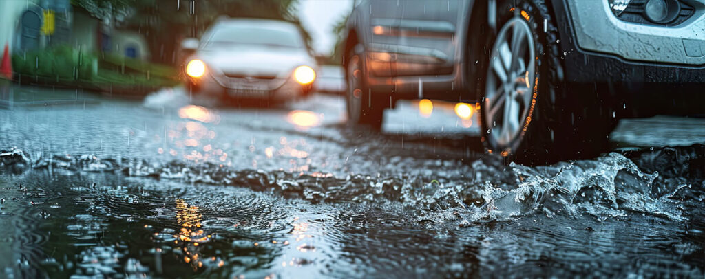 inondation route voiture