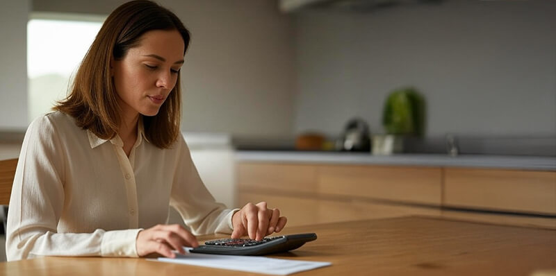 femme en train de faire son budget