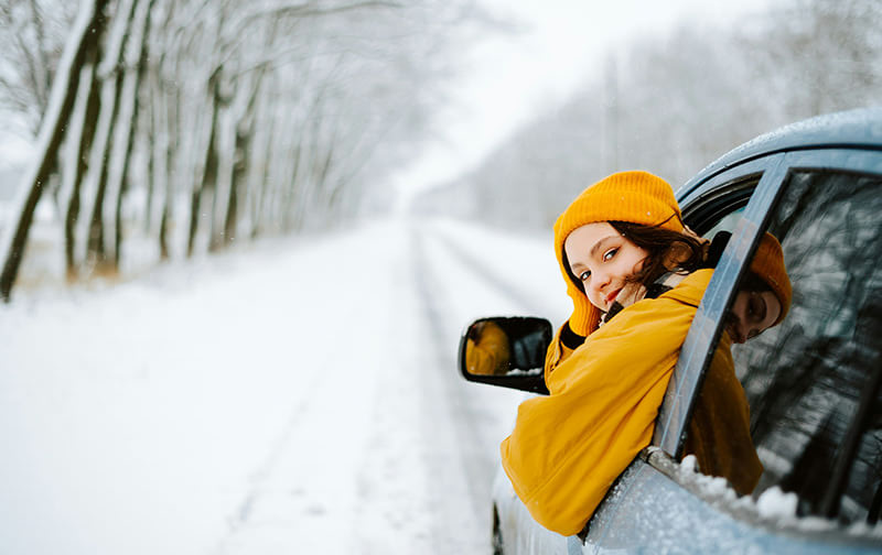 trajet voiture neige